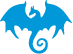Pictogramme dragon bleu