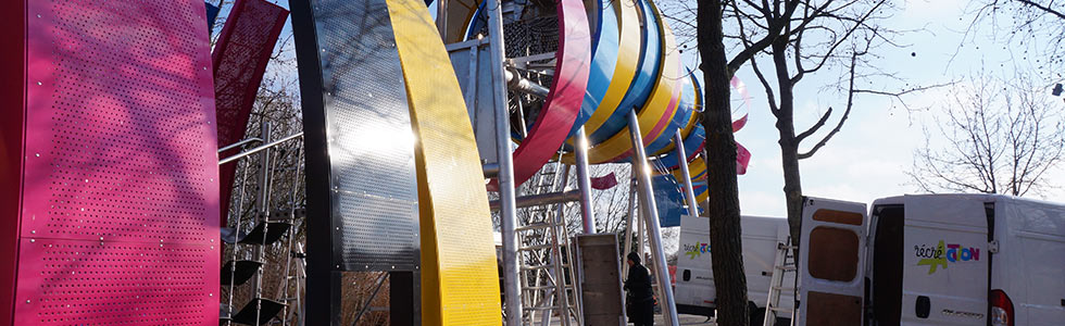 Aire de jeux - Remplacement du cordage géant du dragon de La Villette (75)