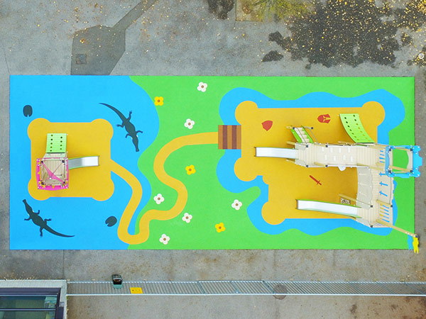 Aire de jeux thématique d'extérieur pour enfants avec sol souple - Bailly-Romainvilliers