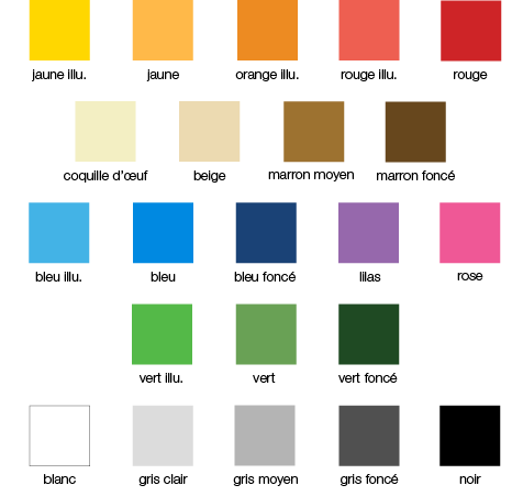 Nuancier gezolan 22 couleurs d'EPDM - Sol souple