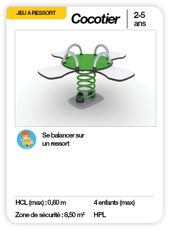 COCOTIER - Jeu à ressort 4 places