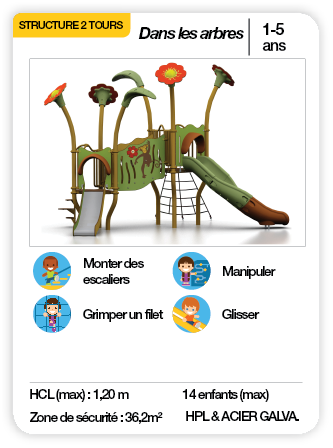 DANS LES ARBRES - Structure multifonctions toboggan filet de corde