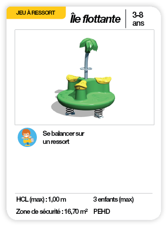 ÎLE FLOTTANTE - Jeu à ressort 3 places