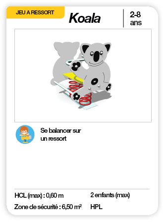 KOALA - Jeu à ressort 2 places