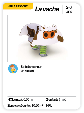 LA VACHE - Jeu à ressort 2 places