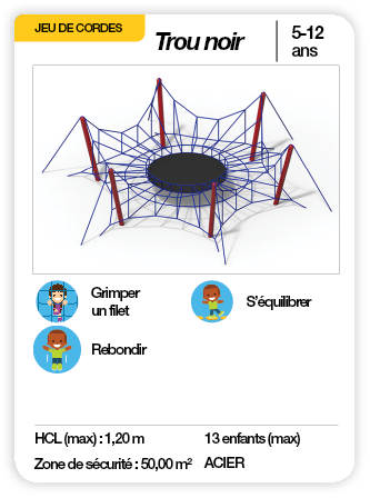 TROU NOIR - Jeu de cordes trampoline équilibre